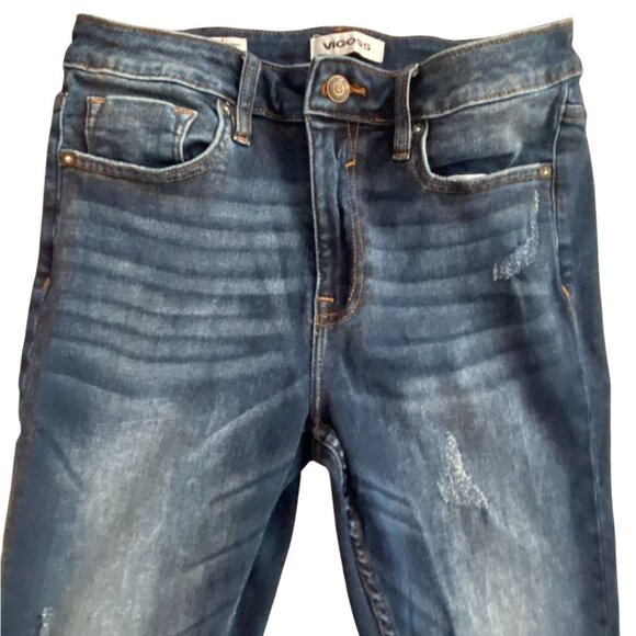 Vigoss Ace Skinny Womens Dark Wash Distressed Denim Jeans-Size 29-GUC - Picture 6 of 8